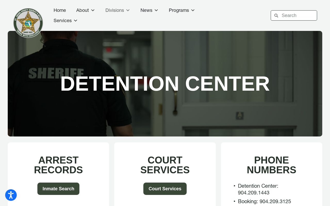 St. Johns County Community Work Release Center release records source
