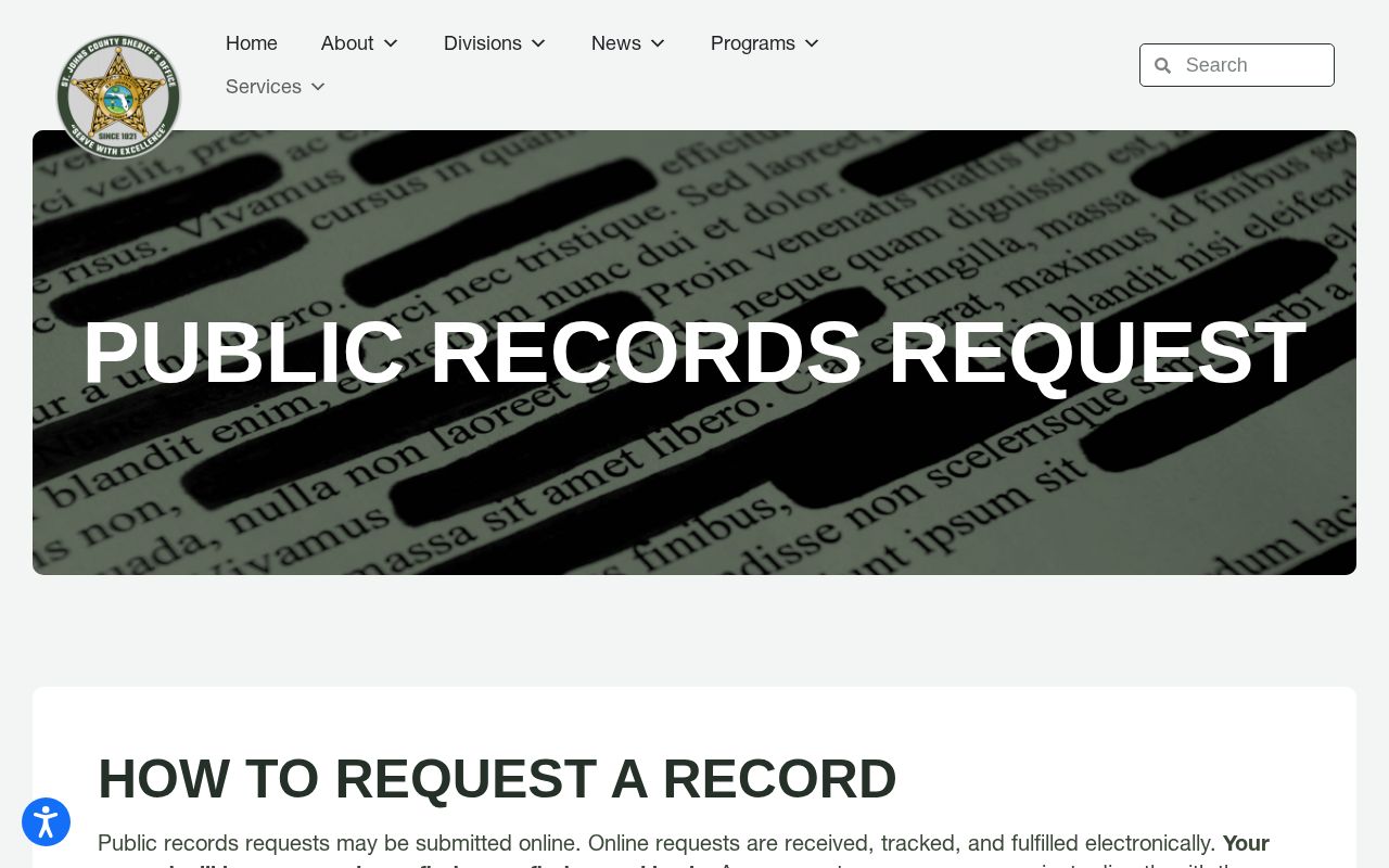 St. Johns County release record request route